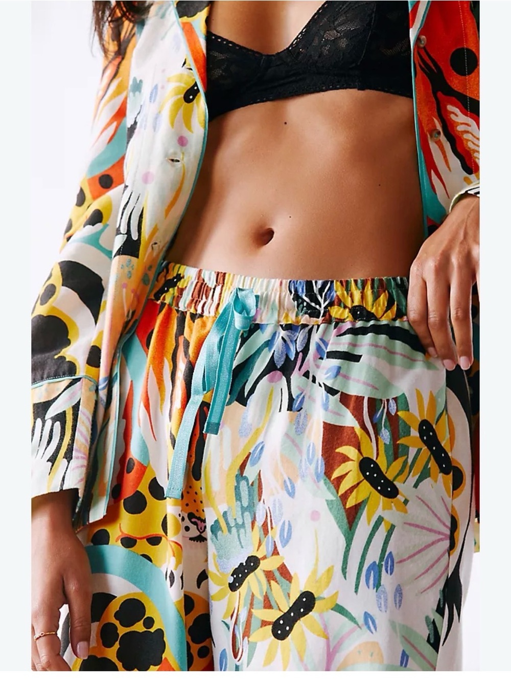 Anthropologie Multicolor Floral Printed Pajama BOTTOMS - Marcus Navarro